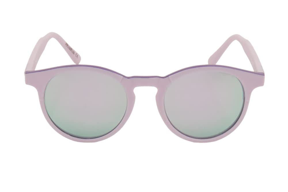 Goodbye, Rita. - Occhiali da Sole per Uomo e Donna - Collezione Round - Modello 20 - Prodotti in Policarbonato - Lenti TAC con Effetto Specchio di Colore Viola - Rosa - 140x50 mm