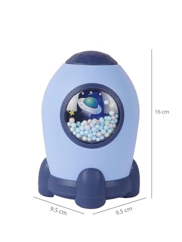 Image of Money Saving Bank with Coin Slot / /Creative Cartoon Design Money Bank / /Plastic Piggy Bank for Boys & Girls (Pack of 1) (Rocket - SkyBlue)