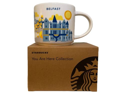 STARBUCKS You are Here Collection Belfast YAH Mug, White, Yellow, 8,5 cm hög x 9,5 cm bred