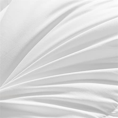 Dorrin Nessin White Queen Size Feather Down Fiber Comforter, 100% Natural Cotton Cover Lightweight All Season Duvet Insert With 8 Tabs,90X90 Inches #TOP5