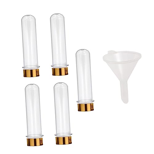 OUNONA 6pcs Tube Small Clear Container Storage Tubes Test Tube Bottles Terrarium Container Bath Salt Vials Small Container Terrarium Tank Container with Lid Pet Tubes The Pet