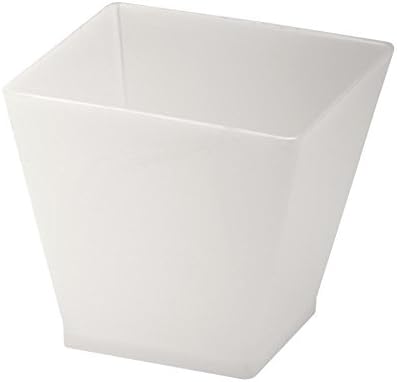 Elegant Square Mini Cube 2oz White Tasting Sample Glasses 40 Ct Zappy Dessert Cups