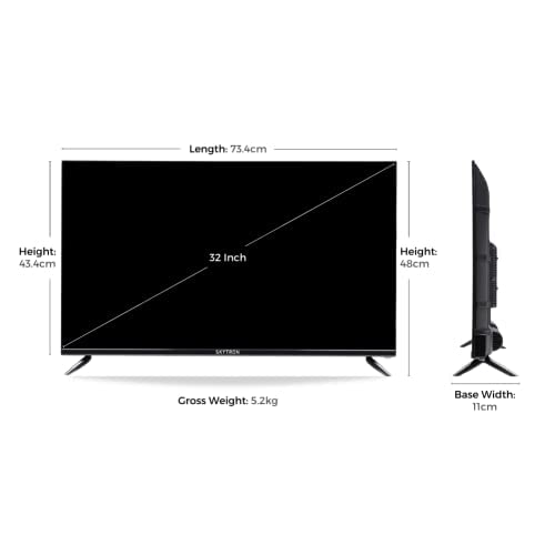 Image of Skytron 80cm (32 Inches) FHD Smart LED TV (Cloud OS- 2022 Model) (Black) 24W Thunder Speaker Soundbar Cloud OS Wall Mounted TV with Bluetooth & Voice Remote