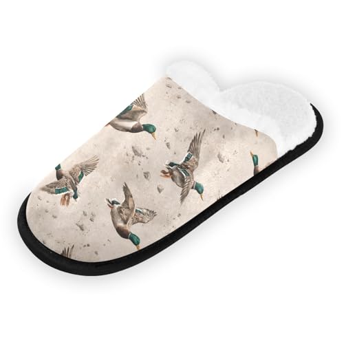 Mallard Ducks Cartoon Brown Slippers For Women Men Soft Memory Foam Non-Slip Animal Winter Indoor House Shoes Travel Slipper2