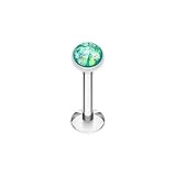 Opal Glitter Shower Dome 316L Surgical Steel Labret Monroes