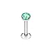 WildKlass Jewelry Opal Glitter Sparkle Shower Dome 316L Surgical Steel Labret Monroes