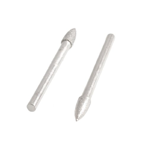 Aexit 3mm x Abrasives 4mm Cone Head Diamond Mounted Point Buffing Bits 2 Pcs Model:82as337qo168