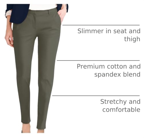 Image of Hybrid & Company Women's Work Chino Pants | Super comfy stretch fabric, flat front design, tailored fit, suitable for office, work, casual wear, and everyday comfort