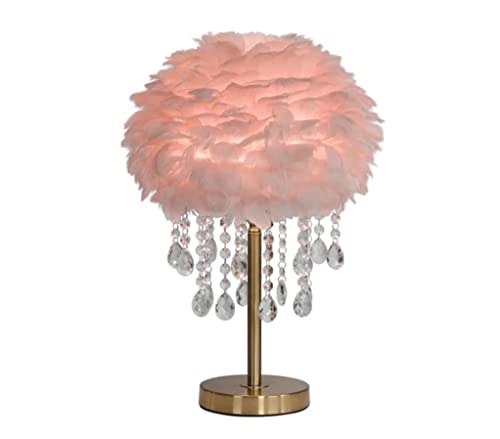 Lampe de Bureau pour Chambre à Coucher Rose Plume Veilleuse Design