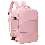Treer Mochila Viaje Cabina Avion 40x20x30 Impermeable Maletas de Cabina para Vueling, EasyJet Wizz Air, Mochila de Viaje Hombre Mujer, Equipaje de Mano Travel Backpack (Rosa,24L)