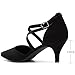Imagen de Greatonu Mujer Zapatos de Tacón Kitten Heel Tiras Cruzadas Puntiagudo de Salón Negro Talla 40