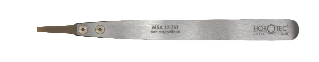 MSA12.76x - Aluminiowe pęsety precyzyjne Horotec, antymagnetyczne i ultralekkie, z wymiennymi końcówkami PEEK, do obsługi delikatnych części bez ich oznaczania (12.761)
