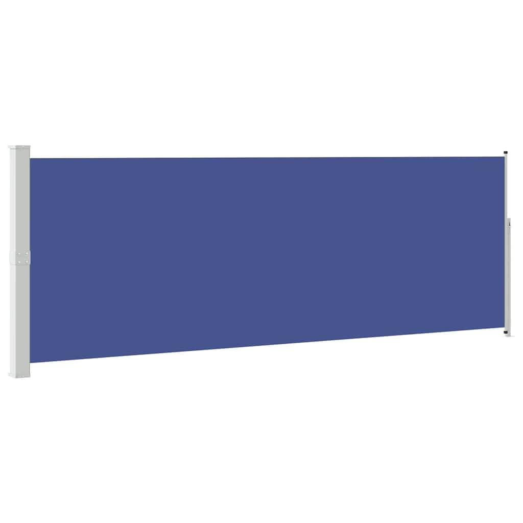 vidaXL Retractable Side Awning 160x500cm Blue Garden Privacy Screen Blind