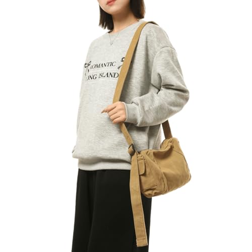 Small Canvas Purse Messenger Bag Hobo Crossbody Bag for Women Shoulder Tote Handbag Casual Travel Work4