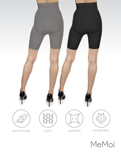 Image of MeMoi 2 Pair High-Waist Shapewear Shorts, Smooth Thigh Shaper Shorts, Comfortable Womens Shapewear - Sizes S-4X