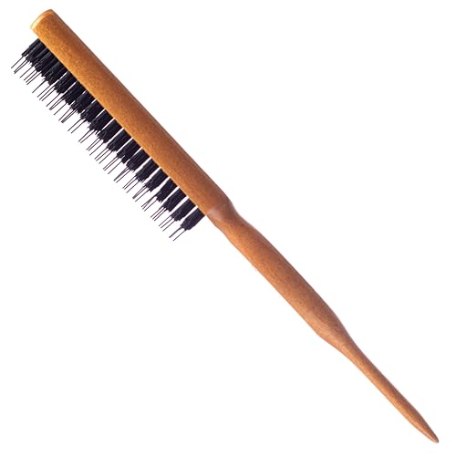 Kobe Professional Hairdresser's Wooden Teasing Brush - Ideal for Wigs, Updos & Hair Extensions
