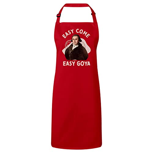 Tablier cuisine premium rouge Goya au design artistique raffiné