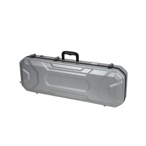 Crossrock Oblong Case fits 4/4 Full-Size Violin, Includes Interior Compartment, 2 Bow Holders, Security Lock, and Detachable Straps-Silver (CRA860VFSL-R)