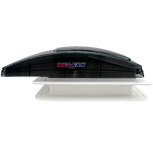 pro-Styling MAXXFAN Deluxe schwarz getönte Klarglas Dachluke Dachfenster Dachhaube 40x40 cm mit Ventilator
