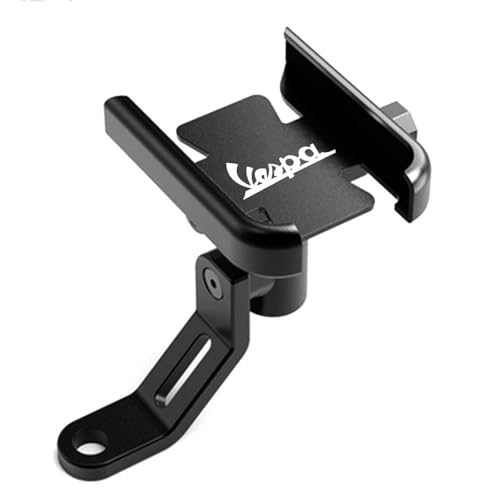 FXNIPXKQ Motorrad-Lenker-Rückspiegel-Handyhalter Für Piaggio Vespa GTS GTV 50 150 250 300 300ie Motorradzubehör(Black Mirror Holder)