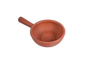 Village Decor Earthern Clay Thalippu Karandi/Tadka Pan - 400ml