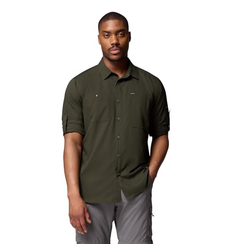 Image of Columbia Men Polyester Loose Omni-Shade Ridge Utility Lite Hiking and Trekking Long Sleeve Shirt