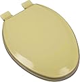 Bath Décor 1Q1E5-53 Premium Molded Wood Toilet Seat with Vari-Adjust Release ‘N’ Clean Lok-Down Hinge and Quik-Lok Mounting Hardware, Elongated, Gold