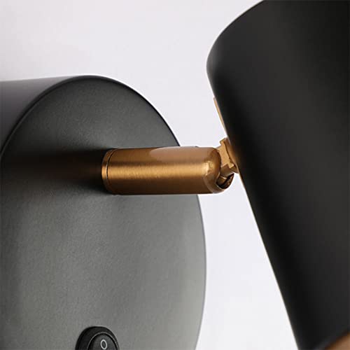Foco de pared de cabecera negro con luz cálida estilo industrial 6
