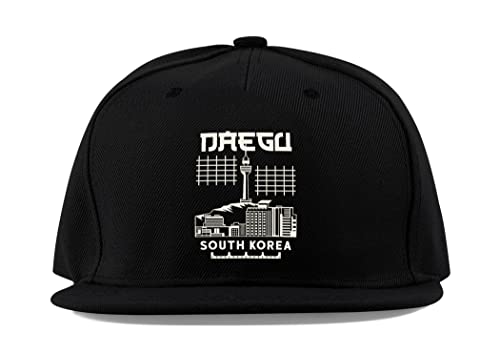 Casquette de baseball noire Daegu en coton respirant et visière plate, taille unique mixte