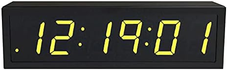 TimeMachines Precision Digital PoE Multicolor RGB Clock, 2.5" x 6 Digits, Black Case