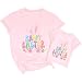 Mommy and Me Easter Outfits Happy Easter Bunny Graphic Shirt Cute Easter Tees Easter Day Mama Kids Family Matching Shirt