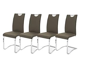 Robas Lund Schwingstuhl Köln 4er Set Braun
