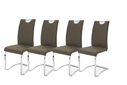Robas Lund Schwingstuhl Köln 4er Set Braun