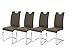 Produktbild Robas Lund Esszimmerstühle 4er set, Schwingstuhl belastbar bis 120 kg, Stuhl Braun, Komfortsitzhöhe 47 cm