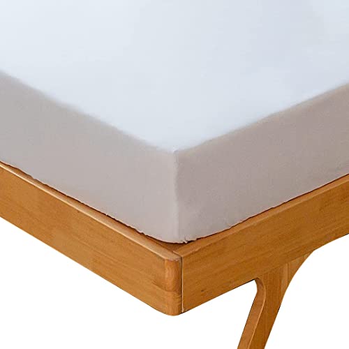 KONO Bedding Fitted Sheet - Brushed Microfibre Fitted Sheet - 30 cm Deep Pocket (White, 180 x 200 cm), BS-3 180 WE - Image 2