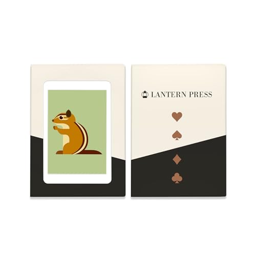 Lantern Press Chipmunk Geometric Baraja de 52 Naipes Póker miniatura 4