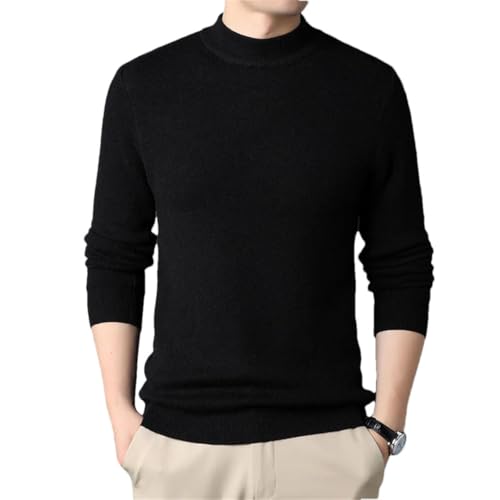 Men's Solid Color Slim Fit Sweater Mock Neck Knitted Pullovers Youthful Vitality Sweaters