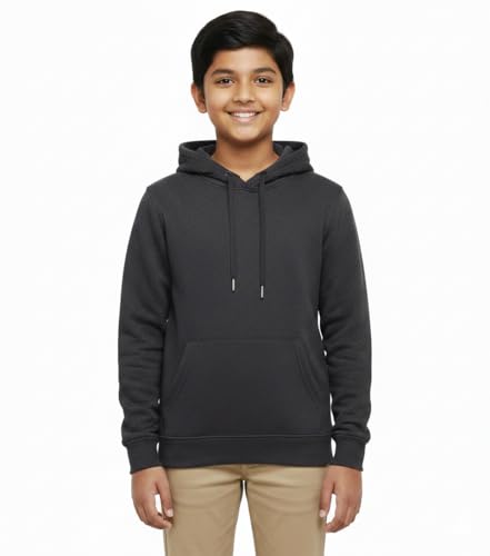Image of Boy's Cotton Fleece Hooded Sweatshirt with Kangaroo Pocket