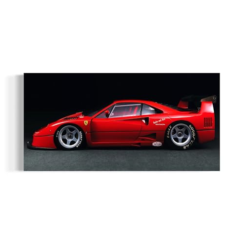 Canvastoria Ferrari F40 Canvas Wall Art | Iconic Supercar Poster Print | Classic Automotive Decor for Garage, Office, or Man Cave