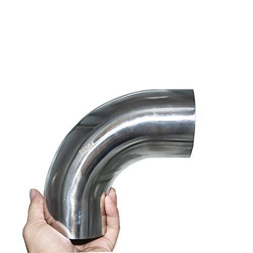 Stainless 3" 90 Degree Mandrel Bend Elbow - 14Ga/.078" Wall - 1.5" Leg - Ss304 Stainless Steel Exhaust Elbow Piping For Car Exhaust Pipe Modified, Stair Handrail, Etc - Kotvtm #TOP5