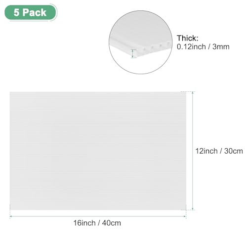 Image of M METERXITY 5-Pack Corrugated Plastic Sheets, 12 Inch x 16 Inch Waterproof Blank Corrugated Poster Board Yard Signs for Garage Sale /Office /Classroom /Party /Lawn Sign Road [3mm Thick, White]