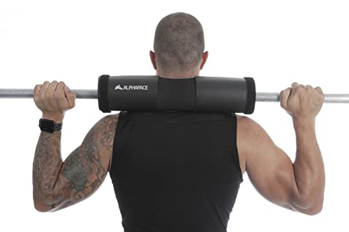 ALPHAPACE Langhantel-Polster - Hip Thrust Polster für Langhantelstange - Barbell Pad als Nackenpolster für Langhantel - Hip Pads, Squad Pads für Kniebeugen, Lunges, Fitness in Schwarz