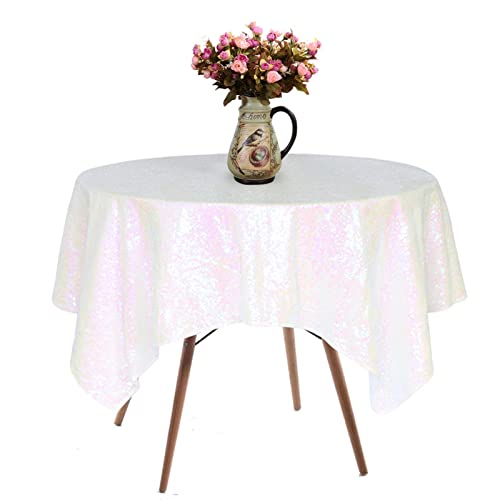 TCBESTO Iridescent Sequin Tablecloth 50