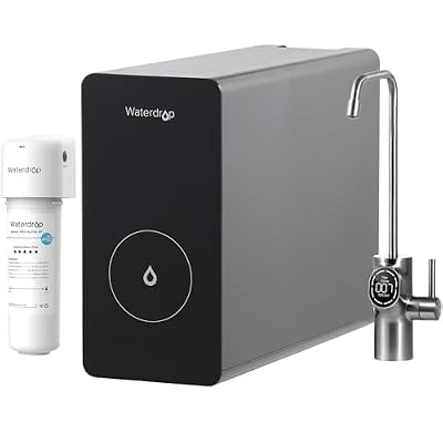 Waterdrop D6 Reverse Osmosis Water Filter, 600 GPD Under Sink Reverse Osmosis System, Reduce PFAS, 2:1 Pure to Drain, with Waterdrop Alkaline Water Filter System for Sink WD-ALK16