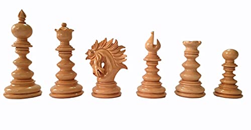 Pièces d'échecs Staunton de luxe 11,4 cm en bois d'ébène et buis pour échiquier