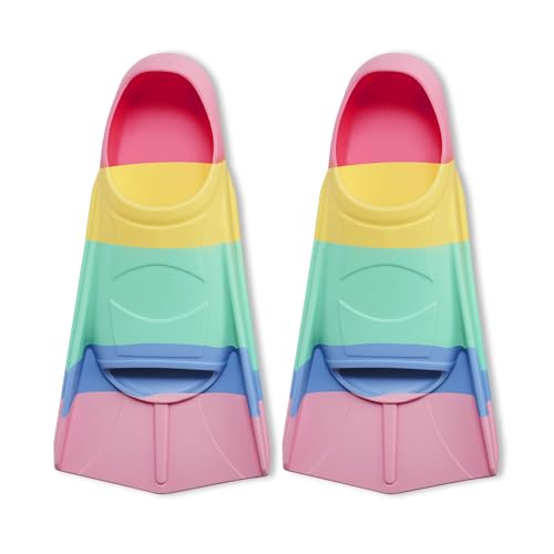 Image of Kids Swim Fins,Short Youth Fins Swimming Flippers,Swim Training Fins for Lap Swimming,for Children Girls Boys Beginners