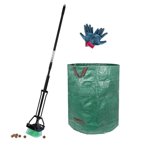 Stab-A-Nut Sweet Gum Ball Harvester – Nut Picker Upper (Picker Upper + Reusable Collection Bag + Gloves) A9301