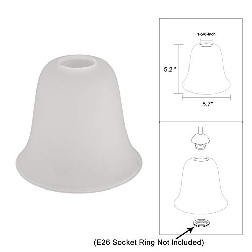 Eumyviv 3 Pack Bell Shaped Frosted Glass Lamp Shade Replacement With 1-5/8-Inch Fitter Opening For Ceiling Fan Light Kit Wall Sconce Pendant Light Fixture A00046 #TOP1