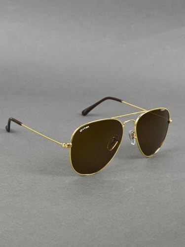 Image of GYNK Men's Aviator Sunglasses | Toughened Glass Lens | UV400 Protection | Lightweight Metal Frame Pilot Sunglasses for Driving, Travel, Outdoor Activities & Daily Wear
