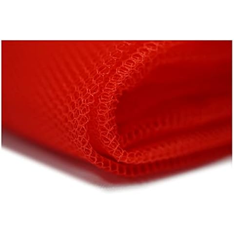 Dress Net Fabric Tulle Mesh Dancewear Bridal Stiff Nylon Material 150cm Wide (100 x 150cm / 39" x 60", Grenadier Red) Cover